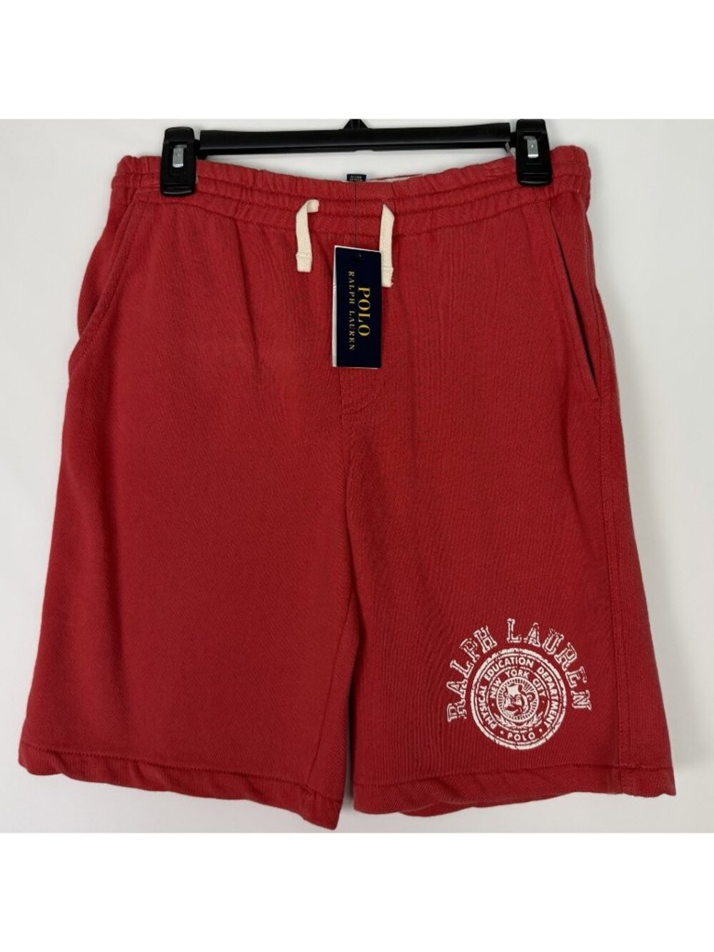 Polo Ralph Lauren Boys Sweat Shorts Red Size L (14-16) French Terry Logo $50